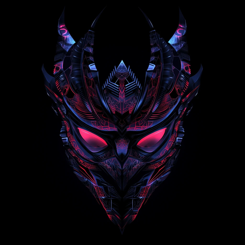 暗黑怪物面具几何图案