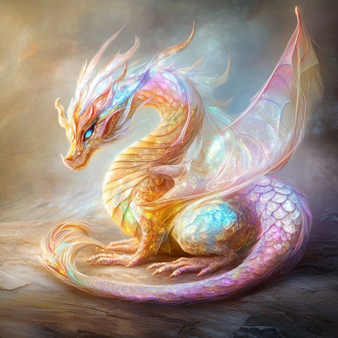 透明龙形与光芒