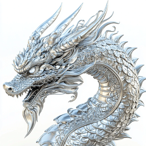 白底奢华铂金巨龙