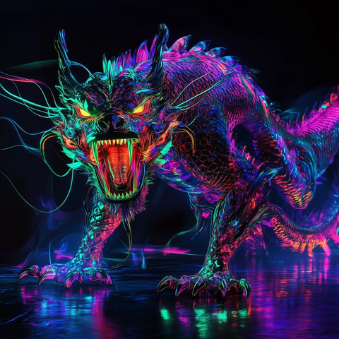 巨型龙全身霓虹效果