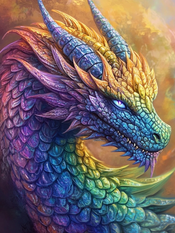 彩虹龙鳞片头角尖牙