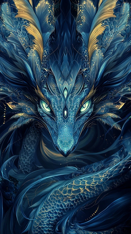 蓝色龙眼羽毛能量波