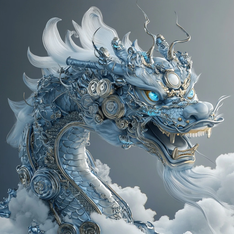 机械龙跃入云层