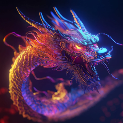 飞龙霓虹背景动画