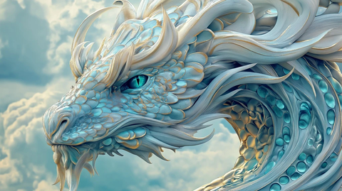 蓝龙面孔白金纹理梦幻艺术