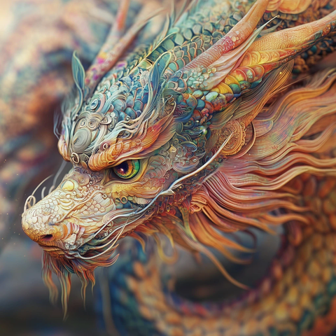 龙纹彩色数字喷绘