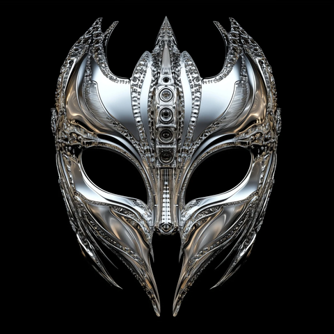 镜面面具孤立黑色背景