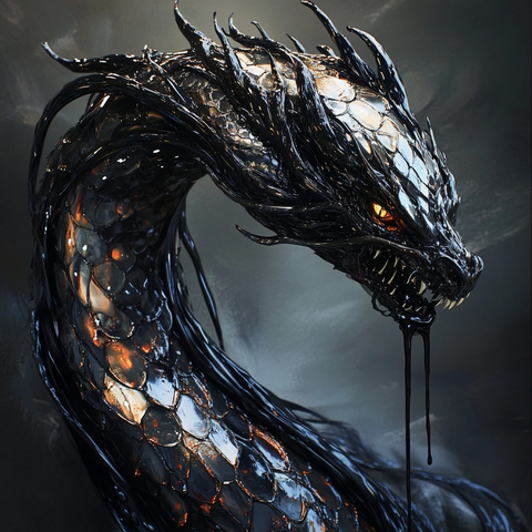 龙首长颈多眼黑油龙