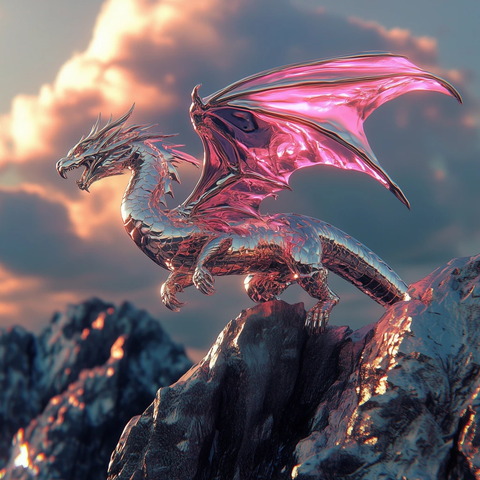 铬色山脉与粉色火焰龙