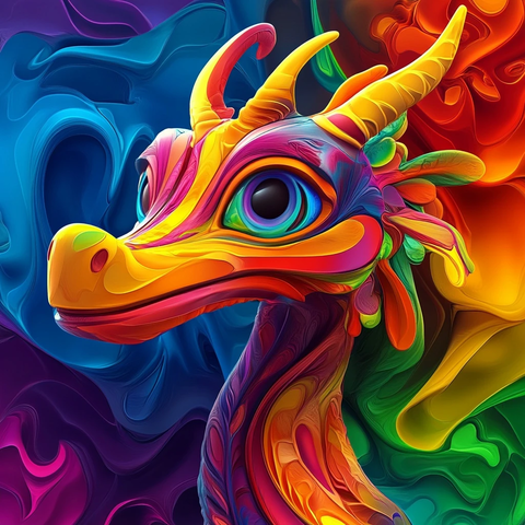 彩色卡通龙背景