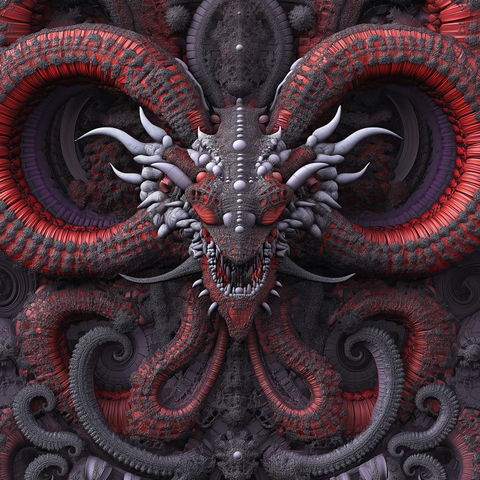 龙形分形对称图案