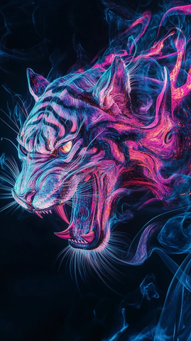 中国生肖虎荧光艺术