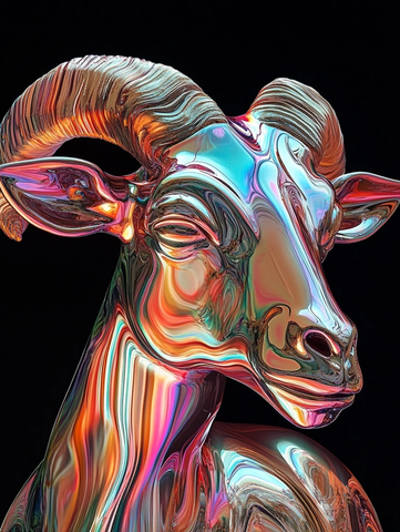 彩虹全息羊头泪流羊头