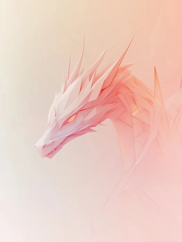 粉色渐变龙形几何图案