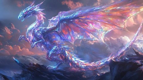 水晶龙展开翅膀