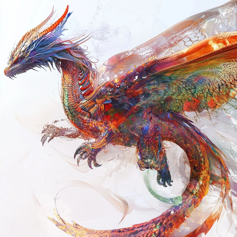 飞翔巨龙超现实画面