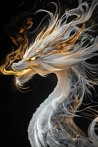 龙吐火焰矢量肖像