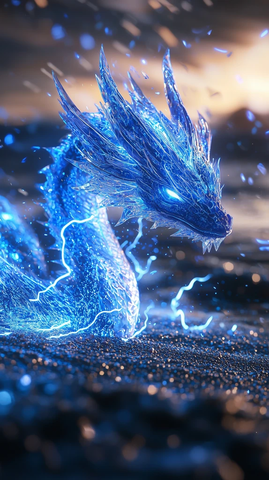 蓝龙环绕闪电