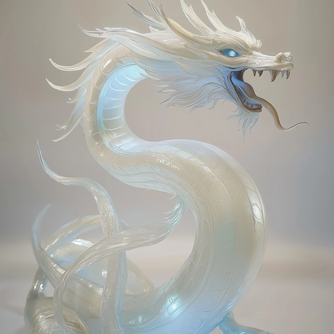 银白龙张口露齿