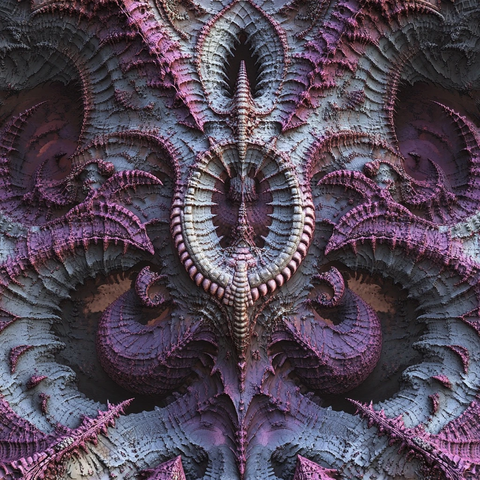 龙形分形对称递归图案