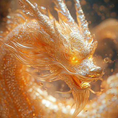 金色龙体悬浮卡通动画