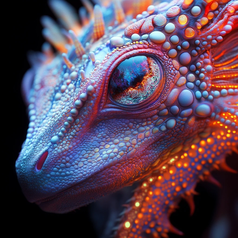 荧光龙形图案细节