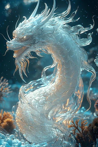 玻璃龙海浪珊瑚礁