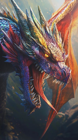 彩色龙翼锋利齿