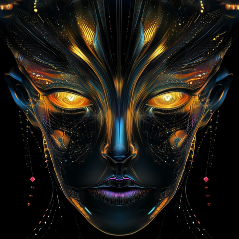 抽象外星人脸几何图形