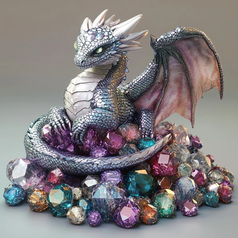 钻石龙坐拥宝石堆