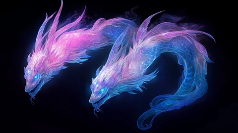 双头龙怪物透明发光设计