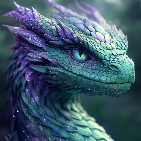 翡翠绿龙首向右转体向左