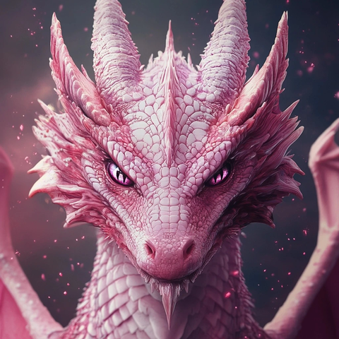 粉色龙翼魔法符文插画