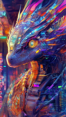 魔法生物科技翅膀电路背景