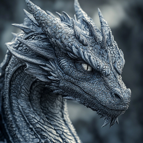 龙首特写精细鳞片