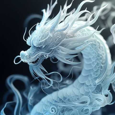 龙形纸剪空气精灵