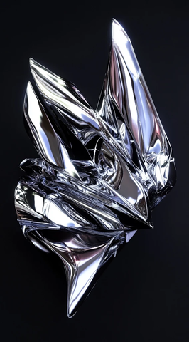 铬金属锐边造型黑背景