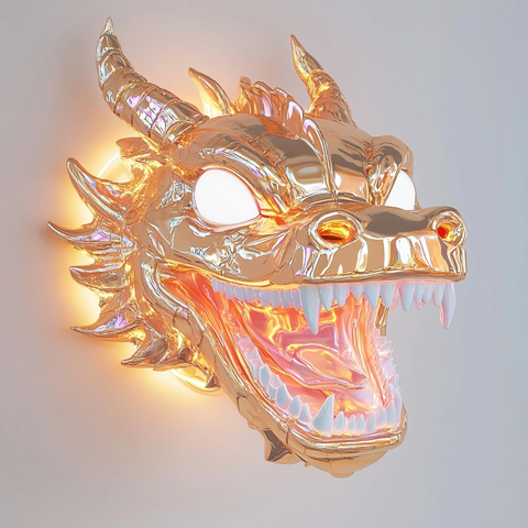 金色龙龙头发光卡通化