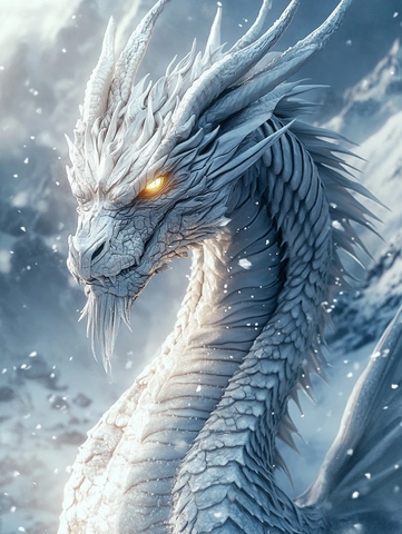 银白巨龙傲立雪山之巅
