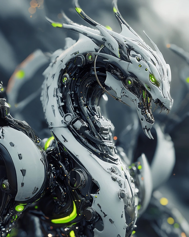 超现代龙形机甲全身像