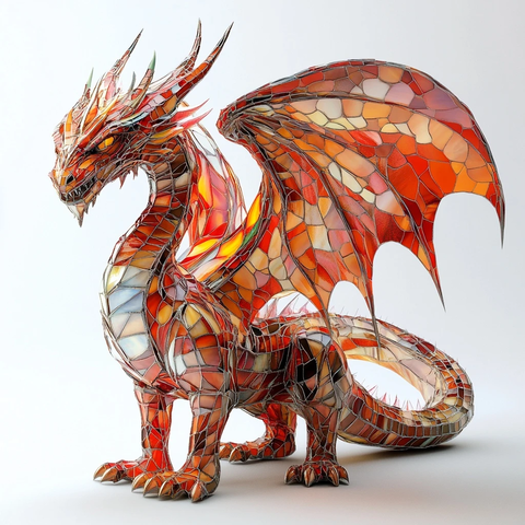 染色玻璃龙全身体