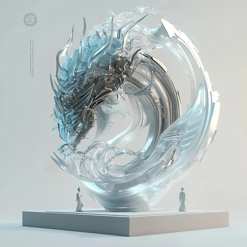 太极图案融合现代金属工艺