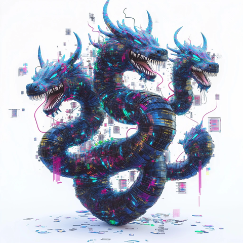 多头龙数据怪兽插画