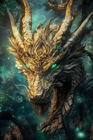 中国木龙头像雕刻艺术