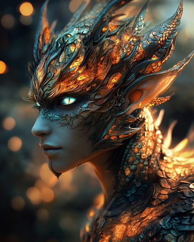 龙王水晶眼火纹身精灵耳