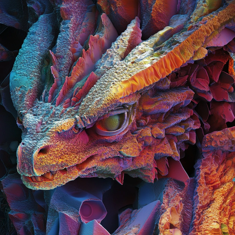 龙形电子显微镜图像