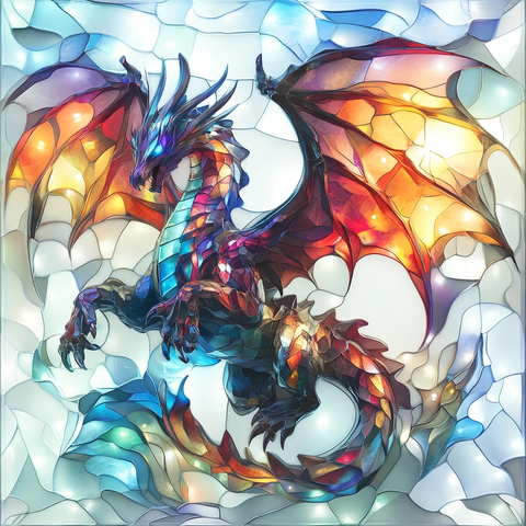 龙骑士灯纹理油画