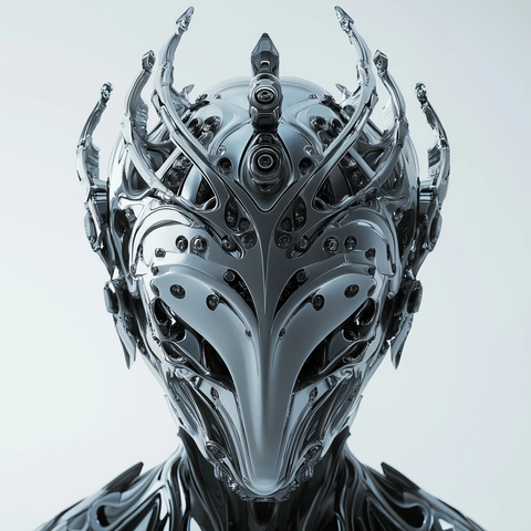 未来科技机器人金属头冠