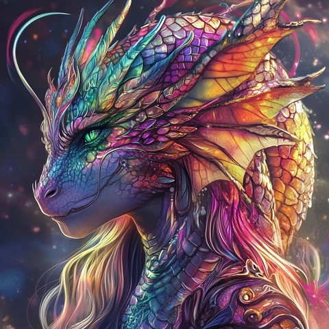 龙后龙形特征彩色插画