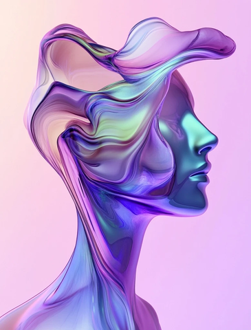 液态金属人像梦幻色彩